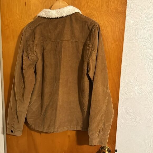 Corduroy Jacket Mens Medium Brown Flannel Lined - Picture 4 of 4
